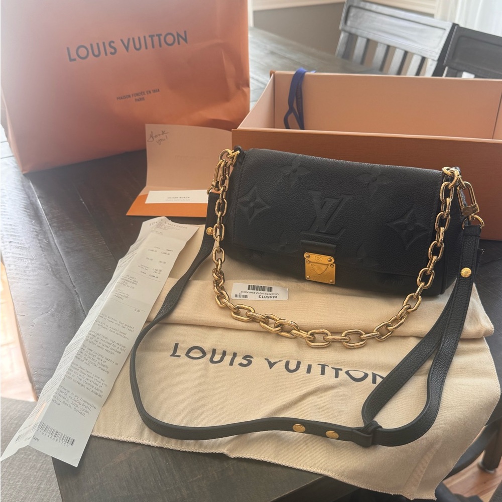 Louis Vuitton Black Crossbody Bag with Iconic Monogram